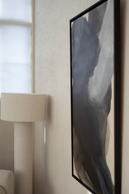 Edge of When Light Arrives painting showing dark wood frame and canvas texture
Brushstroke detail – When Light Arrives original abstract painting
